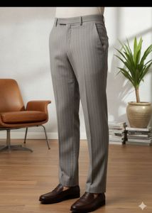 Will's Grey Striped Trousers