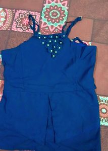 Navy Blue Embellished Top