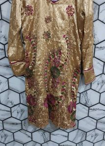 Golden Suit With Magenta Bottom