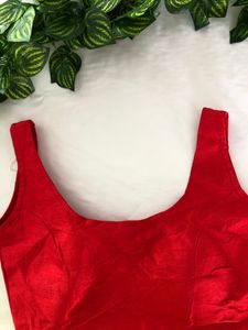 Red Sleeveless Princess Cut Blouses(Women’s)