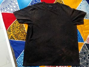Zudio Black Cord Fabric Tshirt For Mens