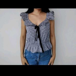 Zara Gingham Top