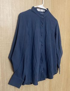 Chic Band Collar Button-Up Blouse