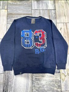 Navy Graphic Print Sweatshirt