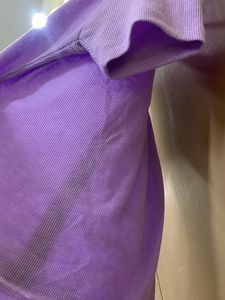 Lavender Colour Ribbed Top