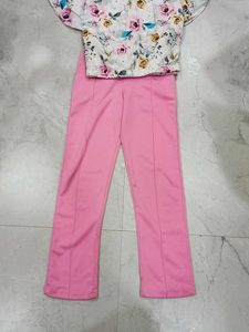 Floral Top &amp; Pink Pant Set