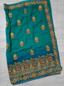 Beautiful Party Wear Georgette Saree With Blouse