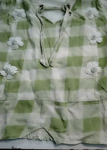 Green &amp; White Plaid Set