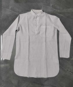 Men&#39;s Ethnic White Kurta mandarin collar