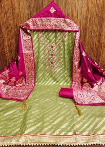 Unstitched Banarasi Suits Set-in 8 Colours👇🏻