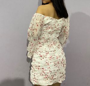 ASOS White Floral Print Dress