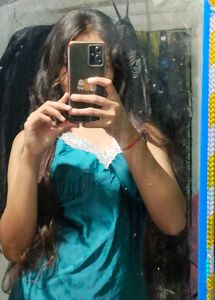 Green Lace Trim Slip Dress