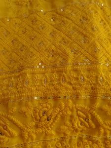 3 Peace Yellow Suit Set With Palazzo And Duppta