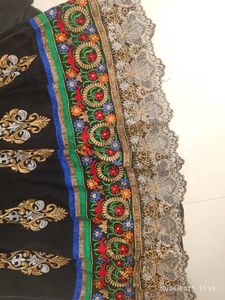 Xl Size Black Embroidered Kurta Set