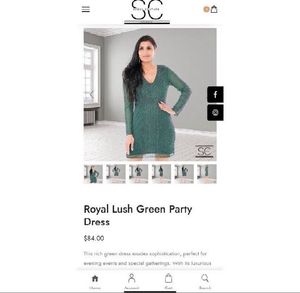 Bottle Green Heavy Work Designer Cocktail Dress