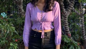Cute Lavender Crop Top