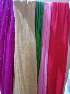 Colorful Dupattas With Golden Dots