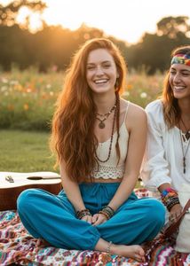 Sky Blue Baggy Pants With Pockets