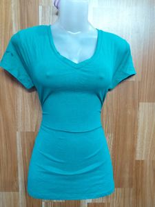 Teal V-Neck T-Shirt