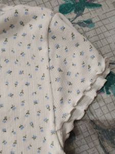H&amp;M Floral Bow Top