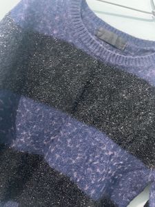 Blue Black Winter Top