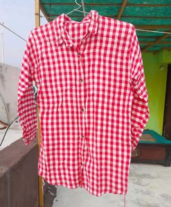 Pink &amp; White Gingham Button-Up