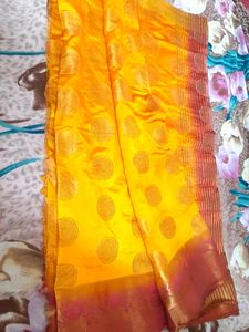 Silk Saree With Desgined Blouse Stitched
