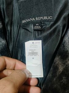 Banana Republic Wool Topcoat Leopard Print Jacket