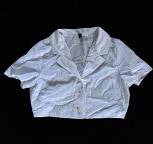 Y2K Cropped White Shirt