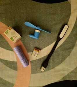 Set of Mini Gadgets - Lights | Fan | Batteries