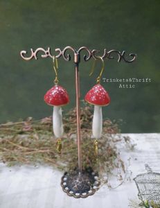 Magical Forest Mushroom Dangle Earrings