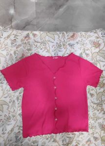 Cute Pink Button-Down Top
