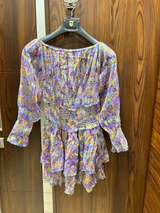Floral Off-Shoulder Smocked Dress
