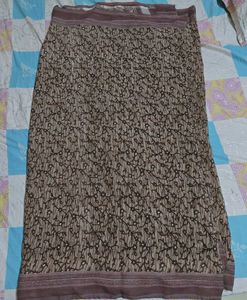 Geometric &amp; Motif Print Saree with Intricate Pallu