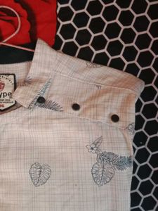 Stylish Fromal White Skype Pattern Shirt