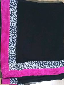 Elegant Black Chiffon Saree