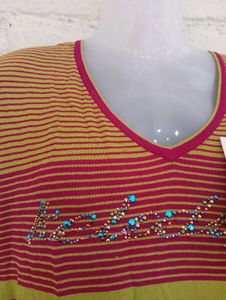 Striped V-Neck Top