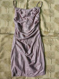 Mini Bodycon Party Cowl Neck Sparkle Dress