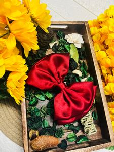 Double Layer Satin Bow Clip