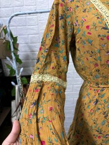 Boho Floral Mustard Dress