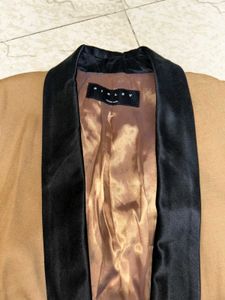 Tan Blazer with Black Lapel