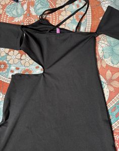 Black One-Shoulder Mini Dress