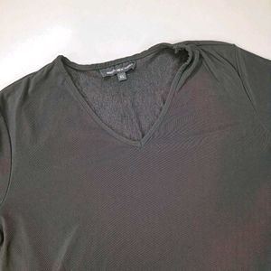 Black Long Sleeve Top V Neck