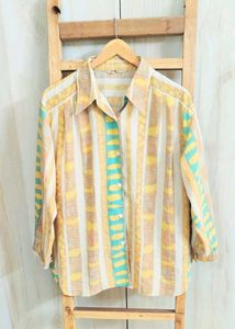 Tan Colour Printed Shirt Size-46