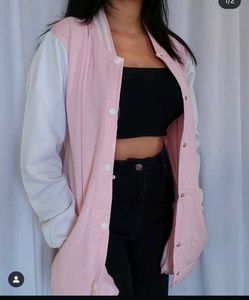 Pink & White Bomber Jacket