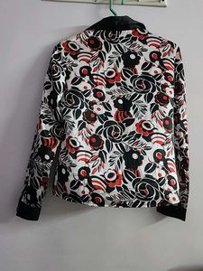 Black satin top or shrug on tanktop