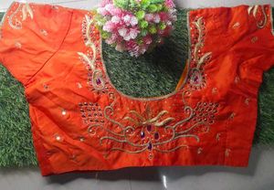 Aariwork Orange Blouse