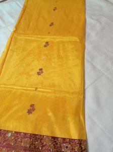 Yellow Semi Silk Saree 😍