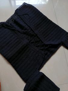 Handmade Crochet Black Top 🧶