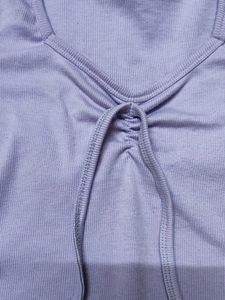 Cute Lilac Tie-Front Top